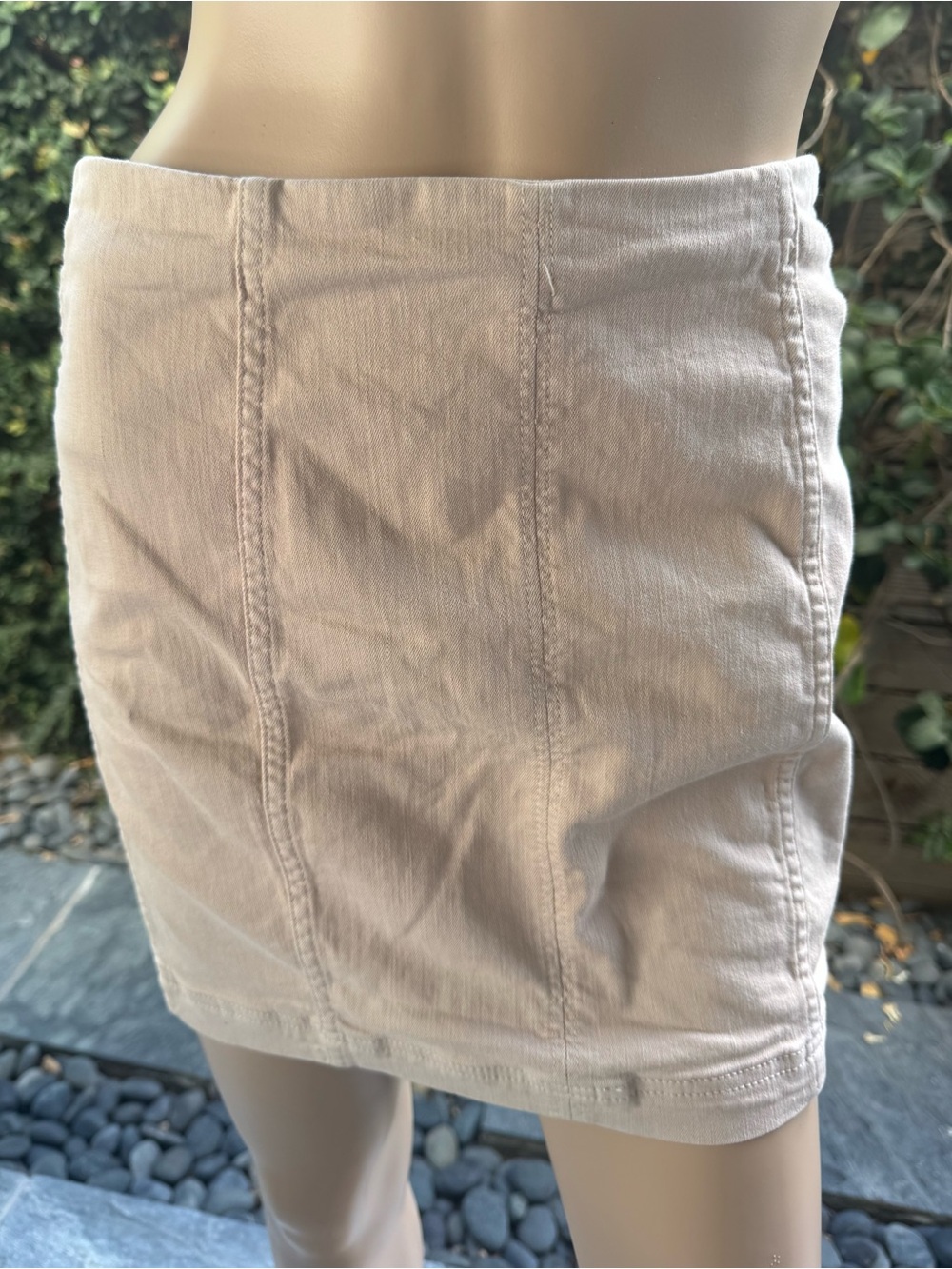 Free People Beige Mini Skirt